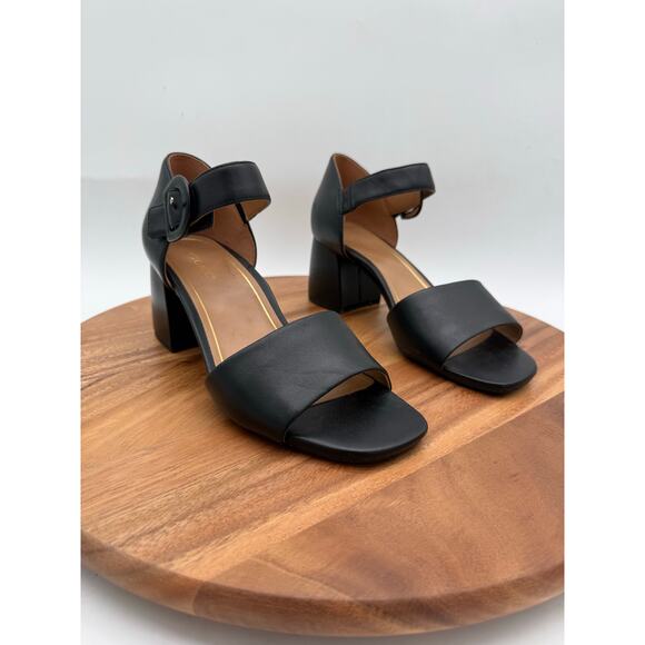 Vionic Chardonnay Heeled Strappy Black Leather Supportive Sandal Women’s Size 10 - Picture 3 of 9